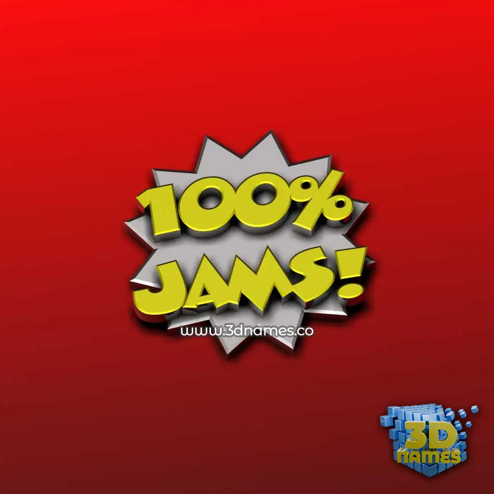jams in 100 Percent style - 3D name wallpaper