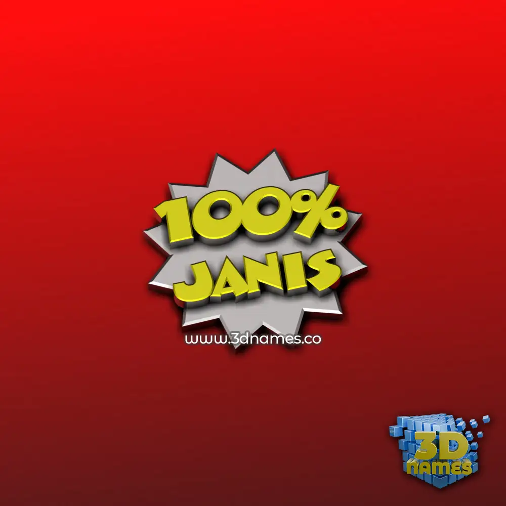 janis in 100 Percent style - 3D name wallpaper