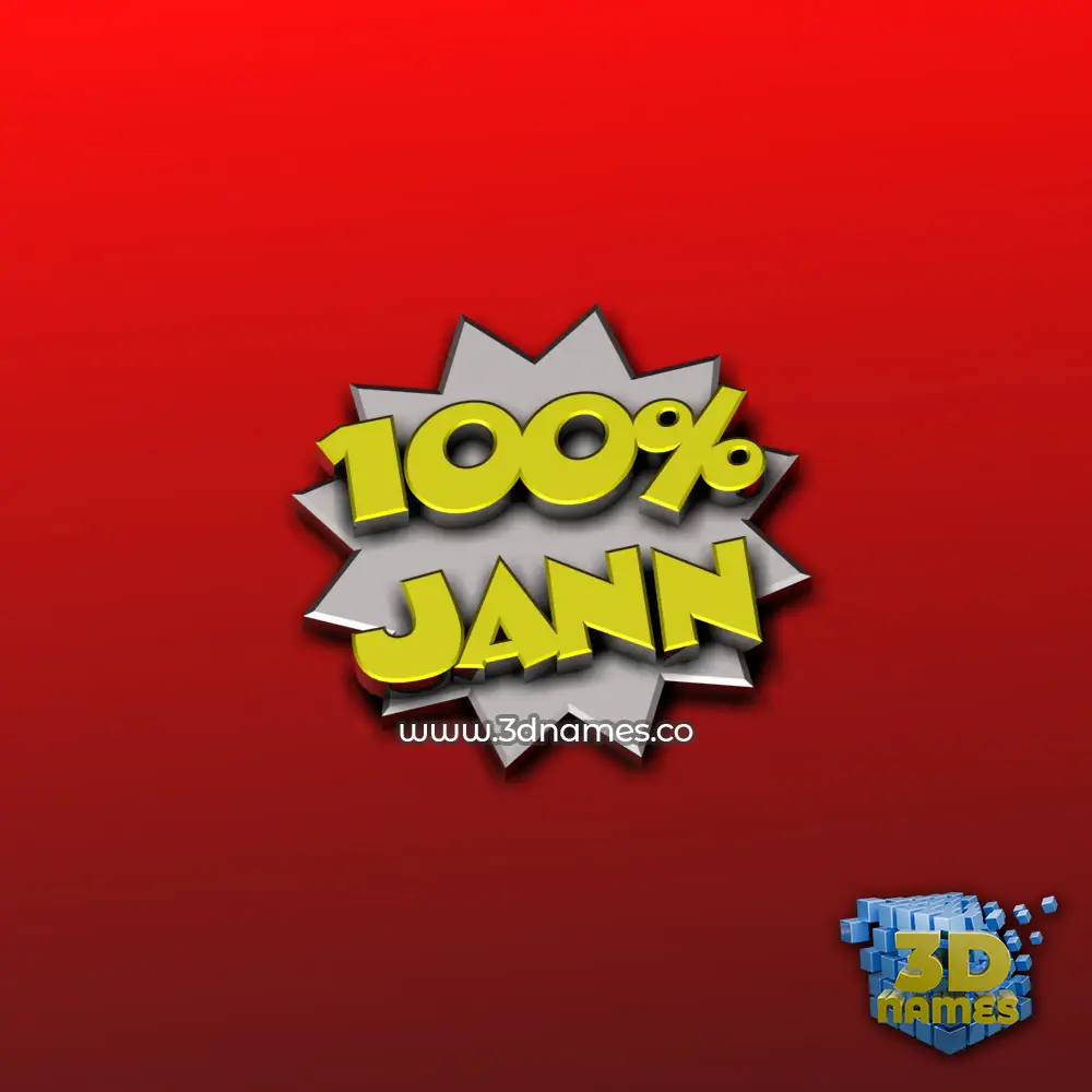 jann in 100 Percent style - 3D name wallpaper