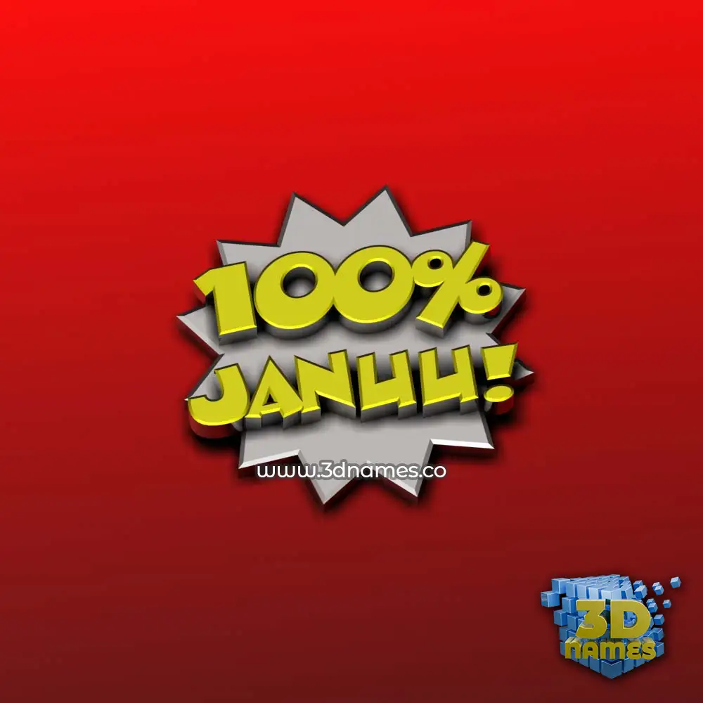 januu in 100 Percent style - 3D name wallpaper