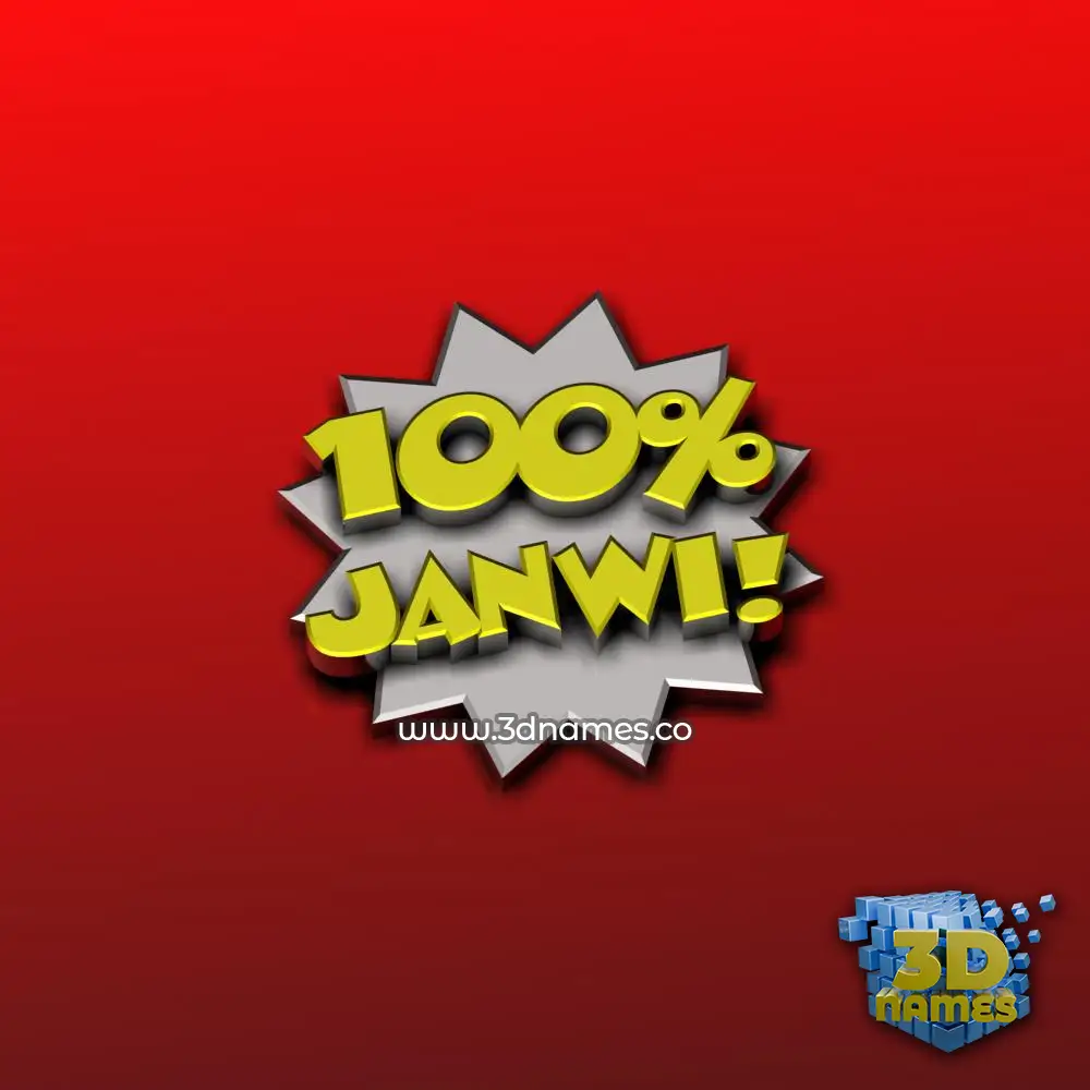janwi in 100 Percent style - 3D name wallpaper