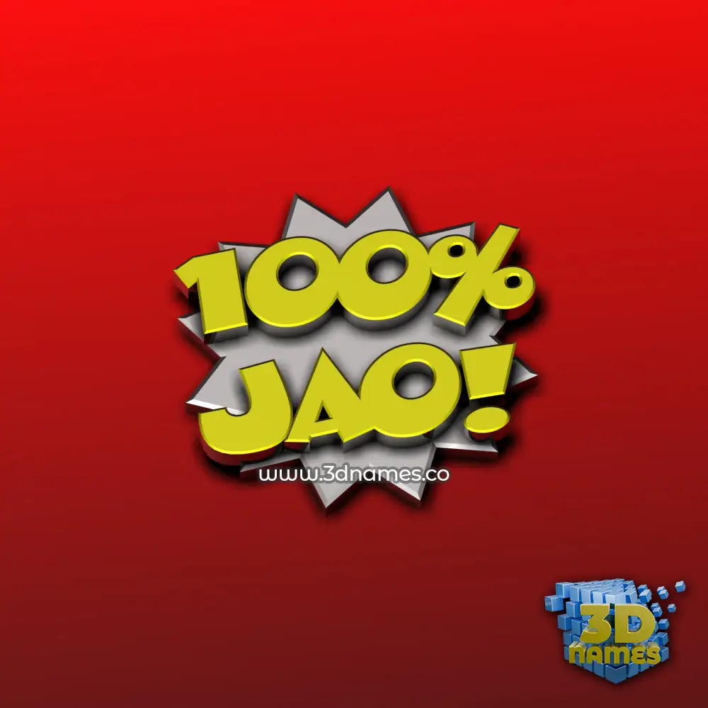 jao in 100 Percent style - 3D name wallpaper