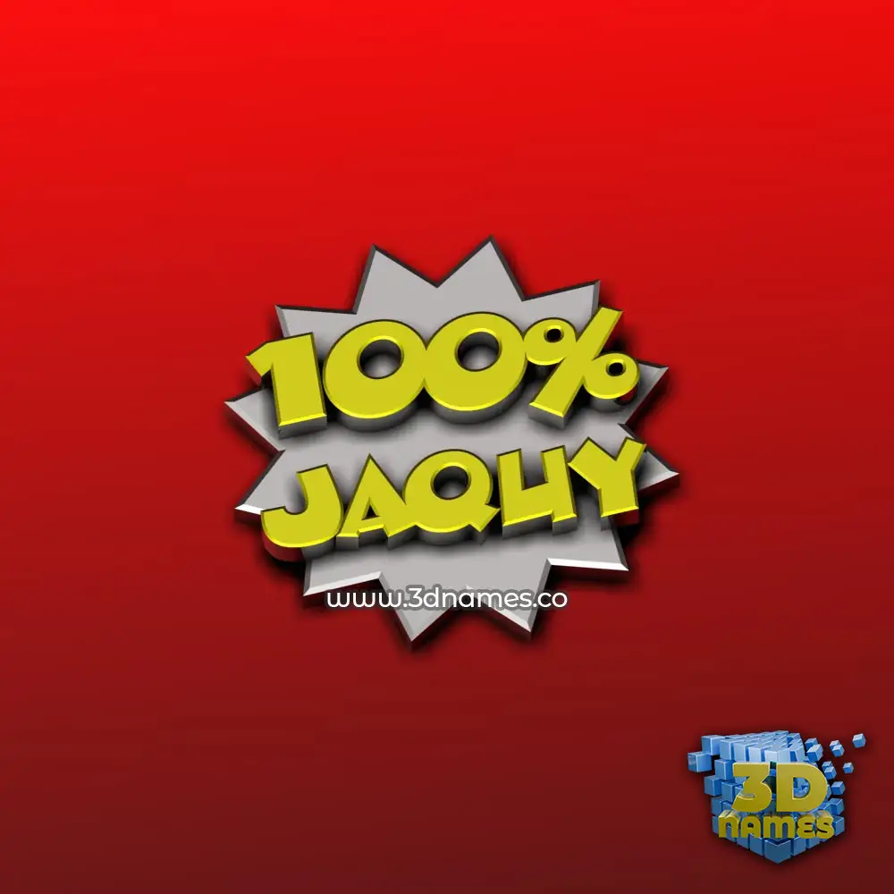 jaquy in 100 Percent style - 3D name wallpaper