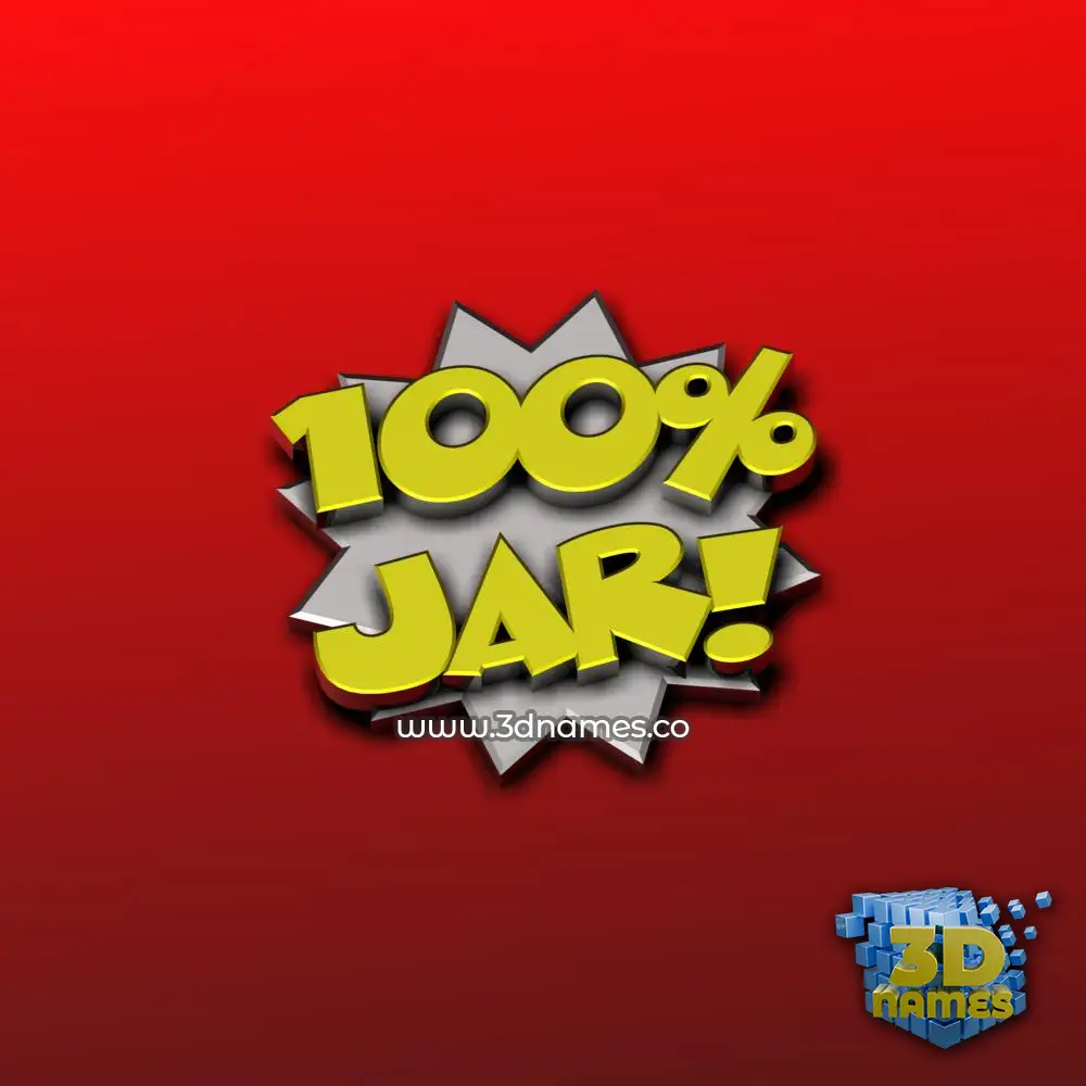 jar in 100 Percent style - 3D name wallpaper