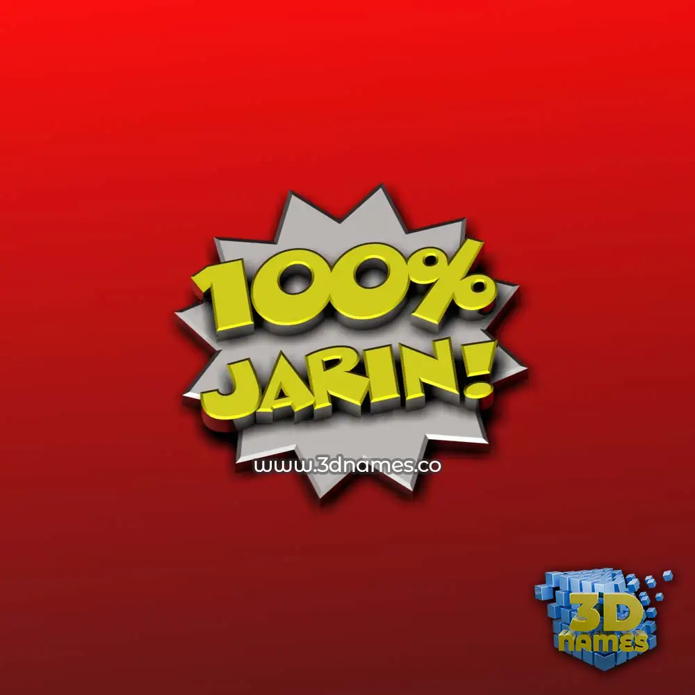 jarin in 100 Percent style - 3D name wallpaper