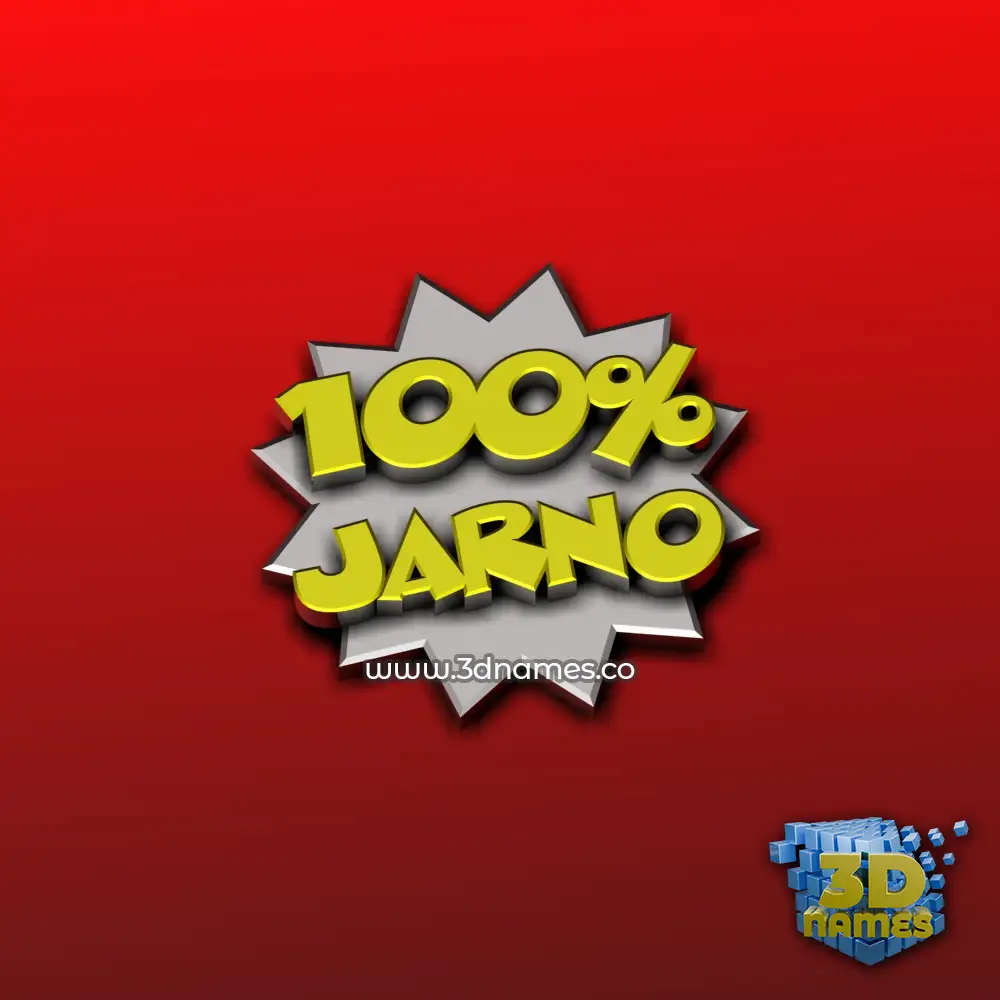 jarno in 100 Percent style - 3D name wallpaper