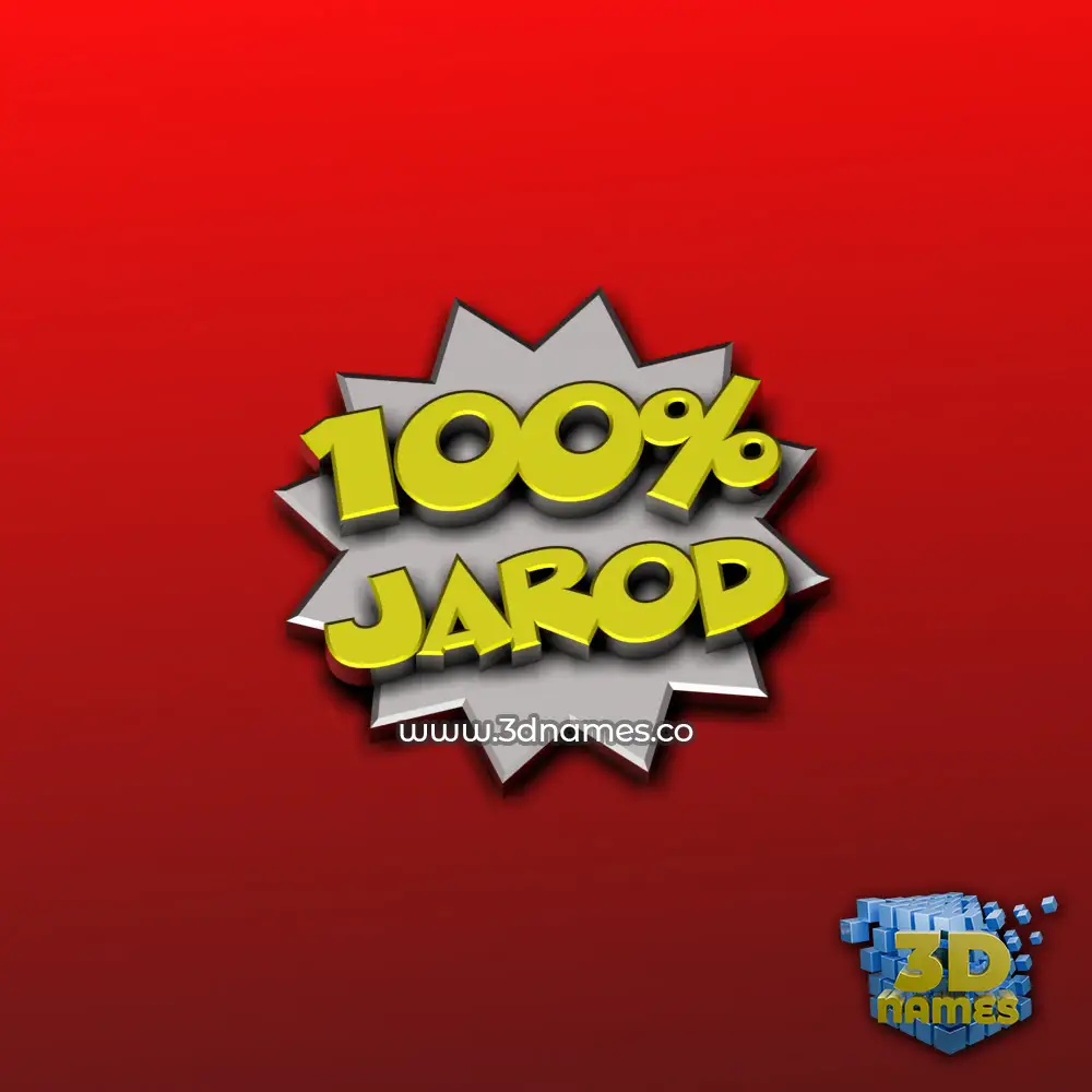 jarod in 100 Percent style - 3D name wallpaper