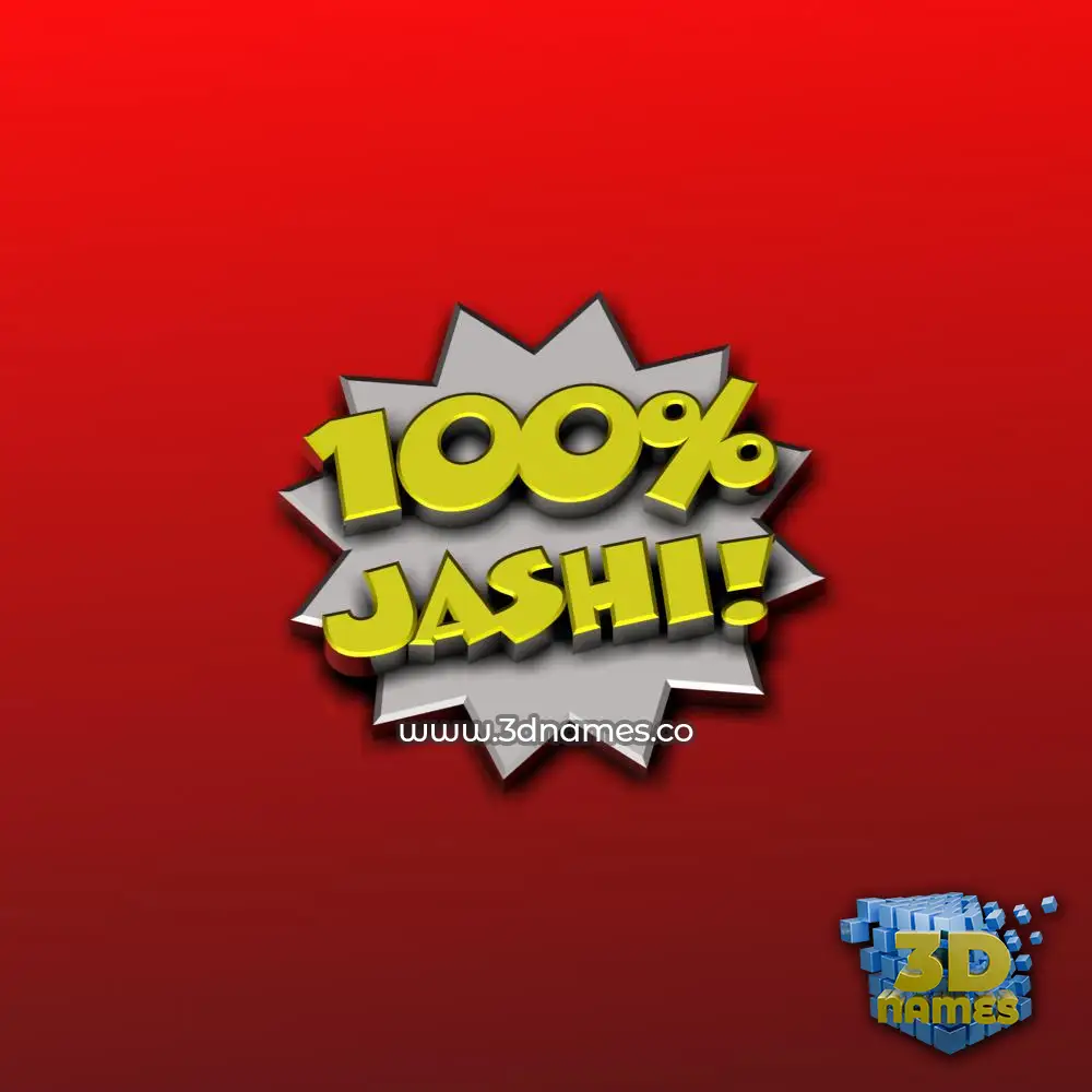 jashi in 100 Percent style - 3D name wallpaper
