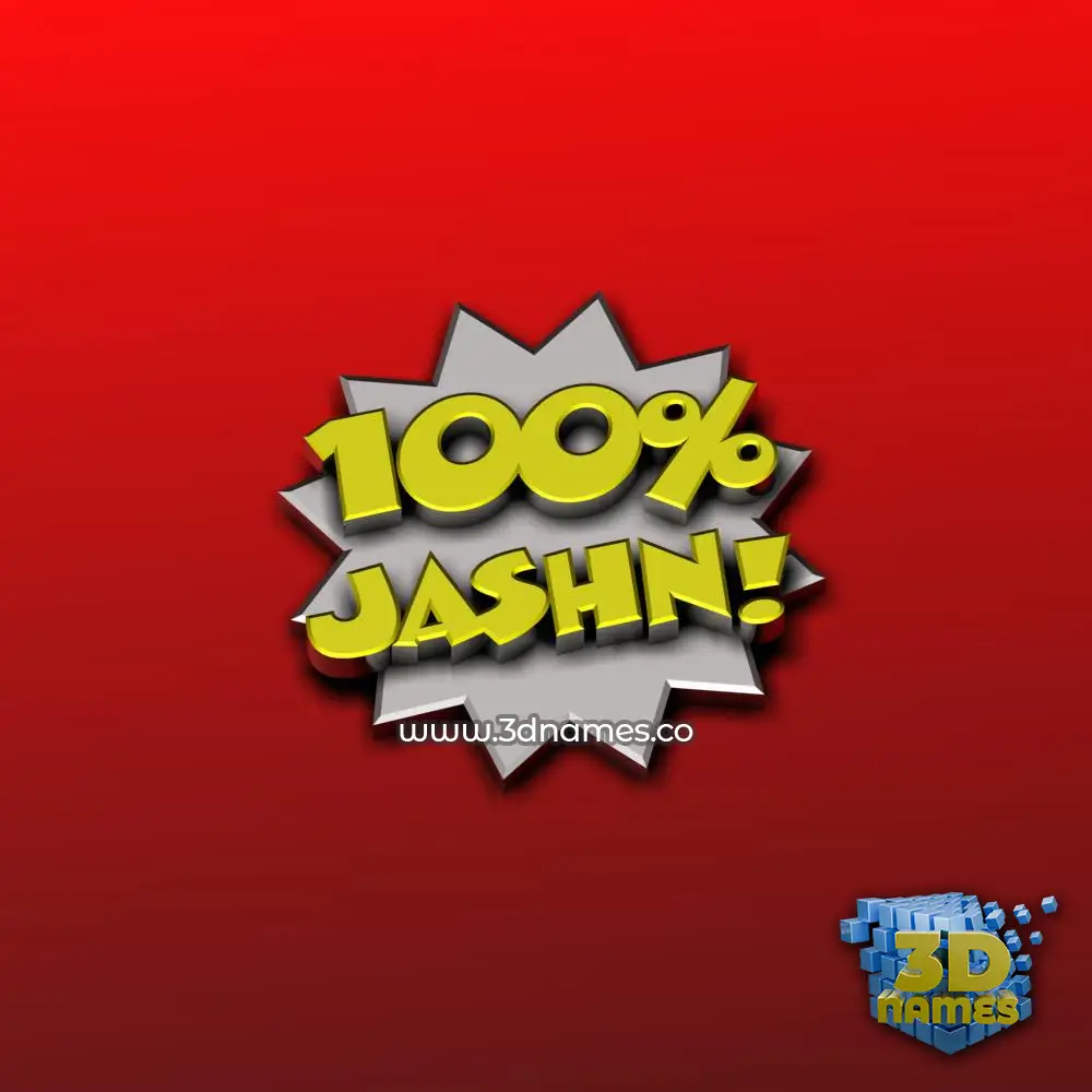 jashn in 100 Percent style - 3D name wallpaper