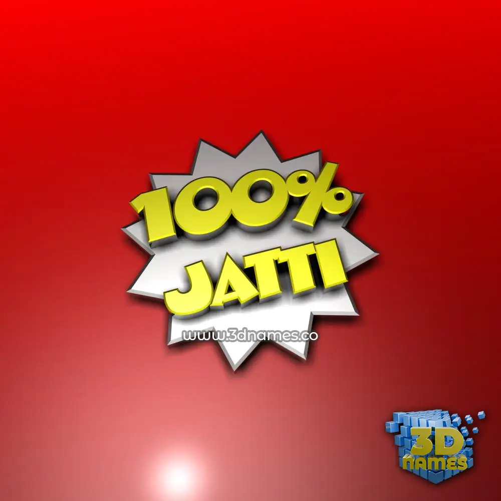 jatti in 100 Percent style - 3D name wallpaper