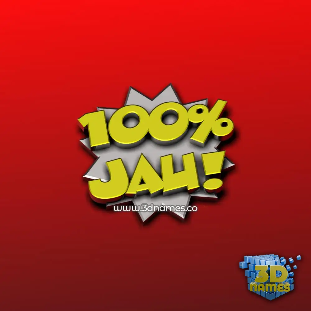 jau in 100 Percent style - 3D name wallpaper