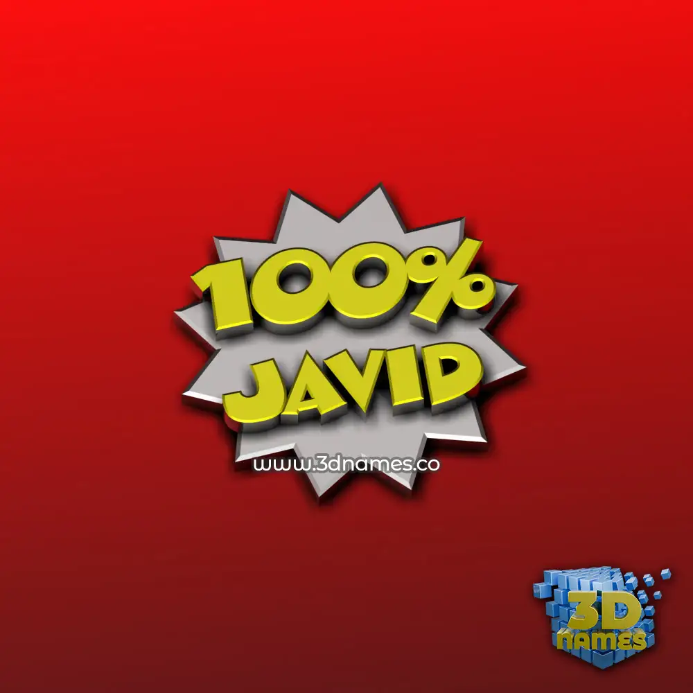 javid in 100 Percent style - 3D name wallpaper