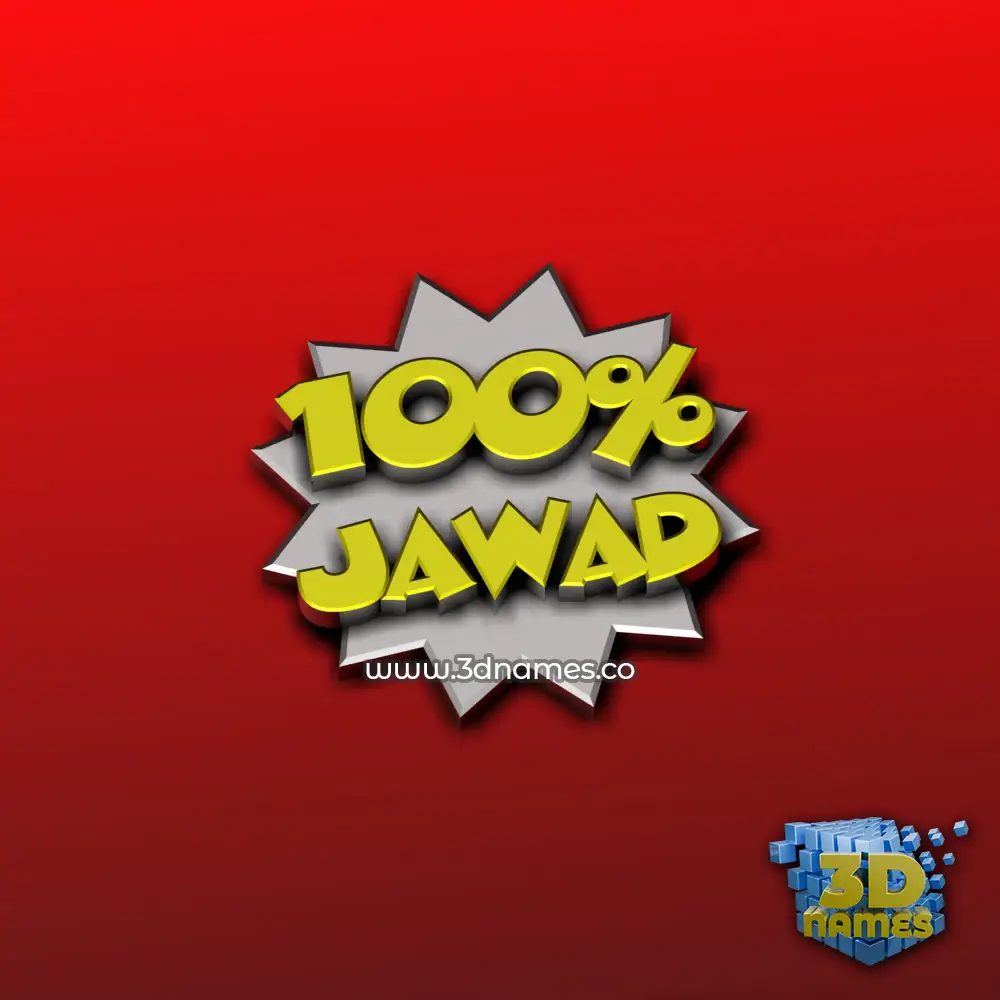 jawad in 100 Percent style - 3D name wallpaper