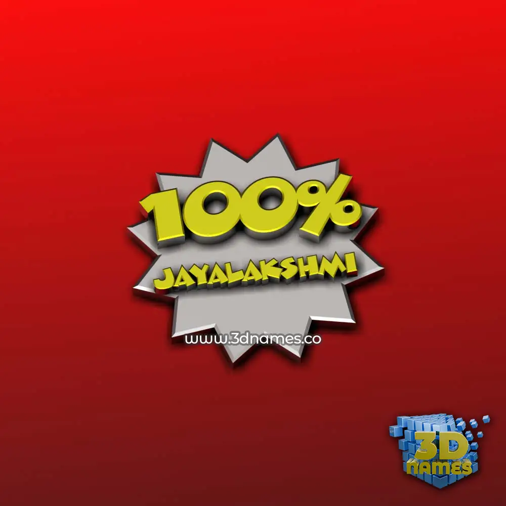 jayalakshmi in 100 Percent style - 3D name wallpaper