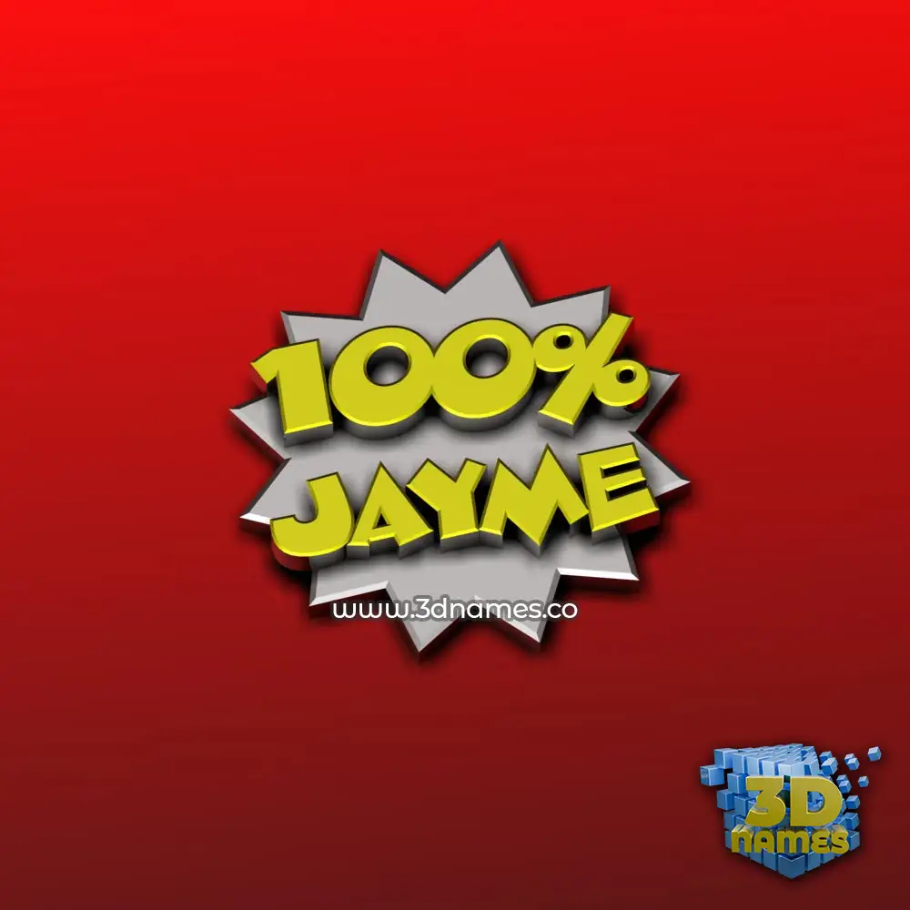 jayme in 100 Percent style - 3D name wallpaper