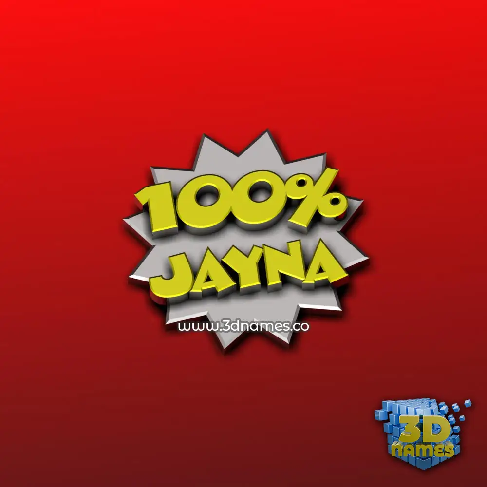 jayna in 100 Percent style - 3D name wallpaper