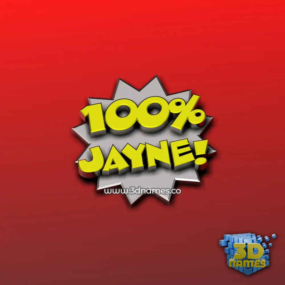 jayne in 100 Percent style - 3D name wallpaper