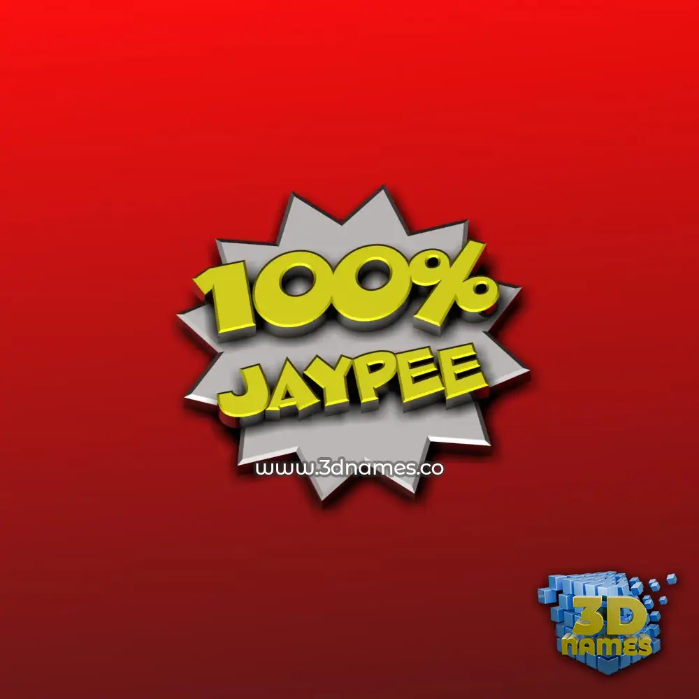 jaypee in 100 Percent style - 3D name wallpaper