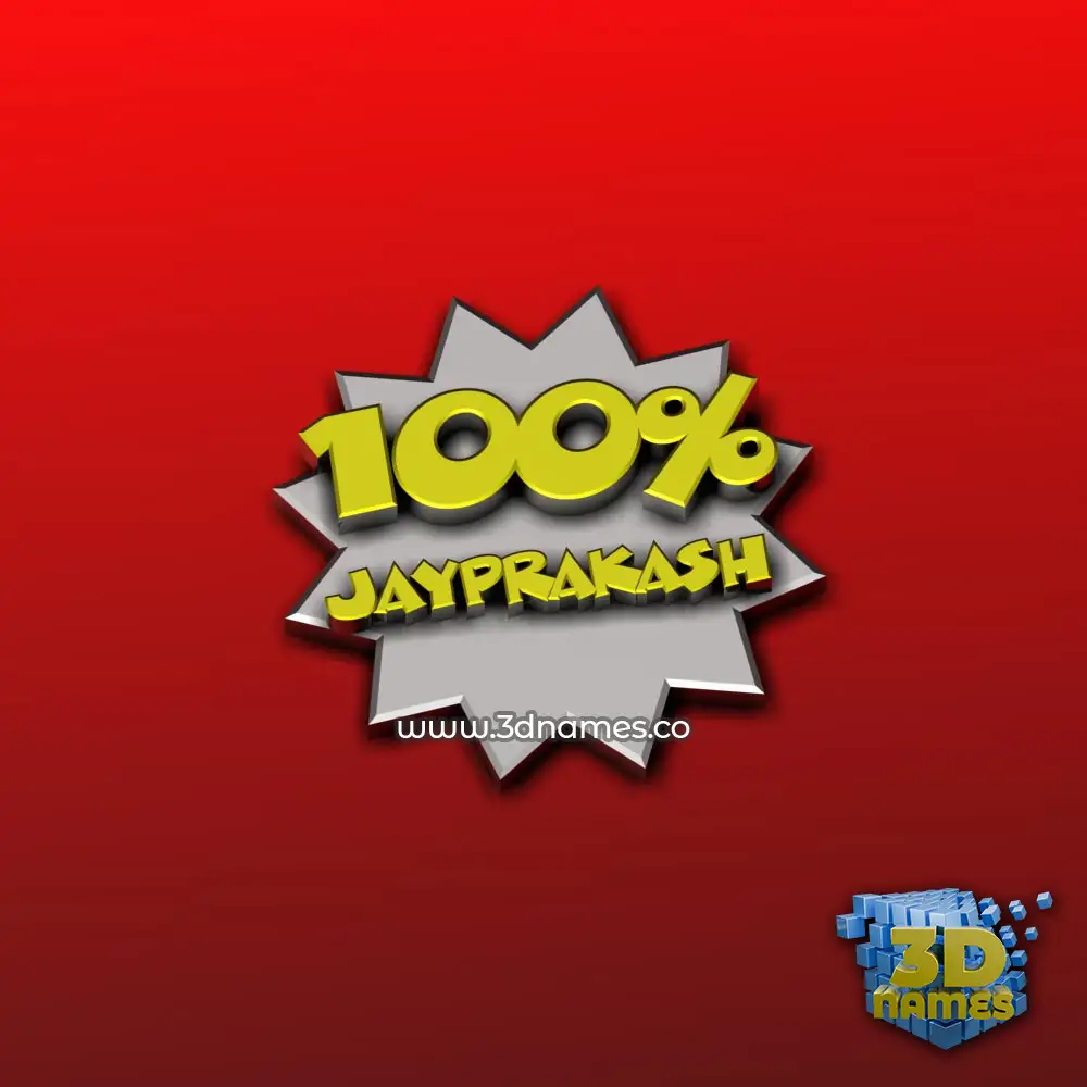 jayprakash in 100 Percent style - 3D name wallpaper
