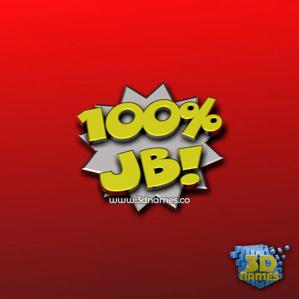 jb in 100 Percent style - 3D name wallpaper