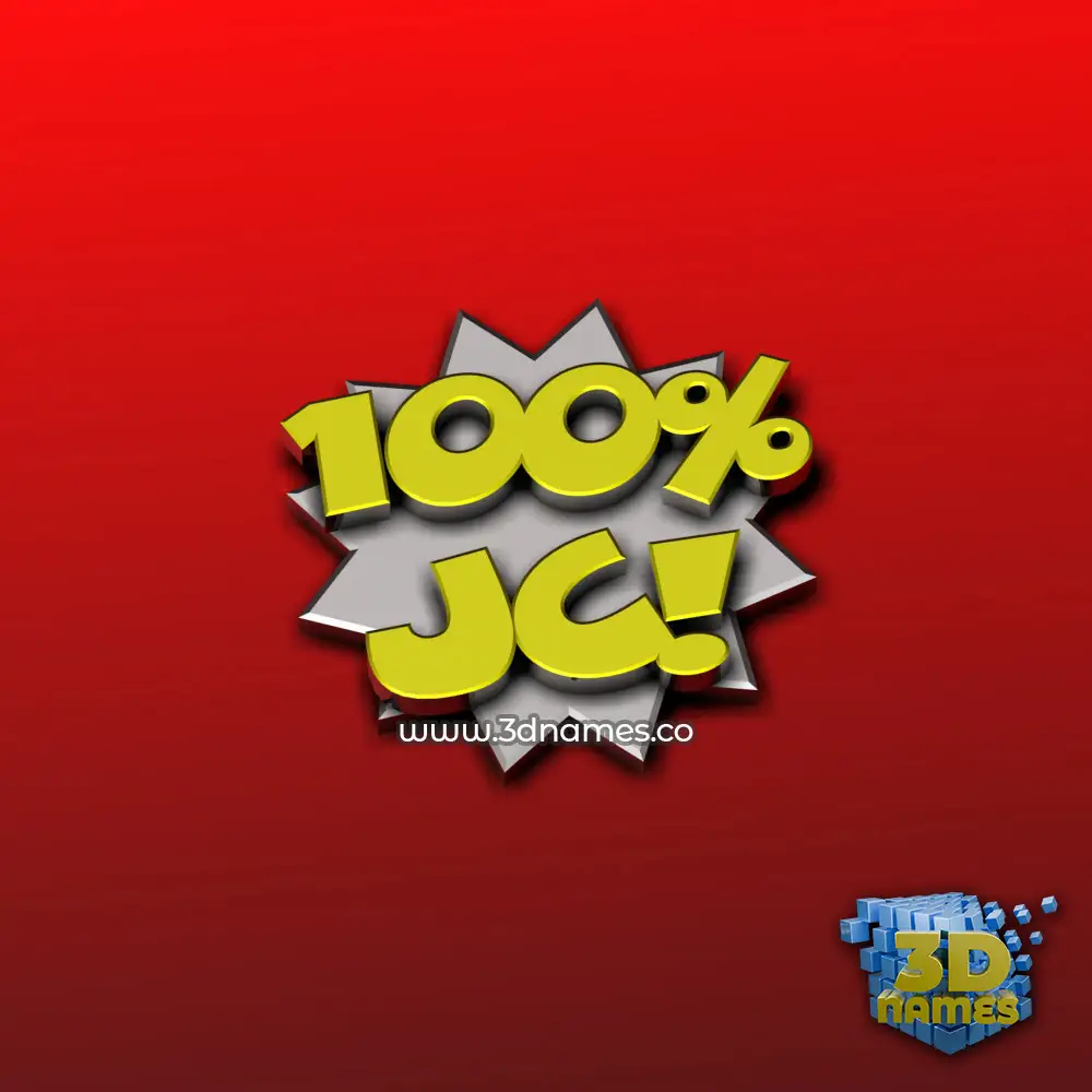 jc in 100 Percent style - 3D name wallpaper