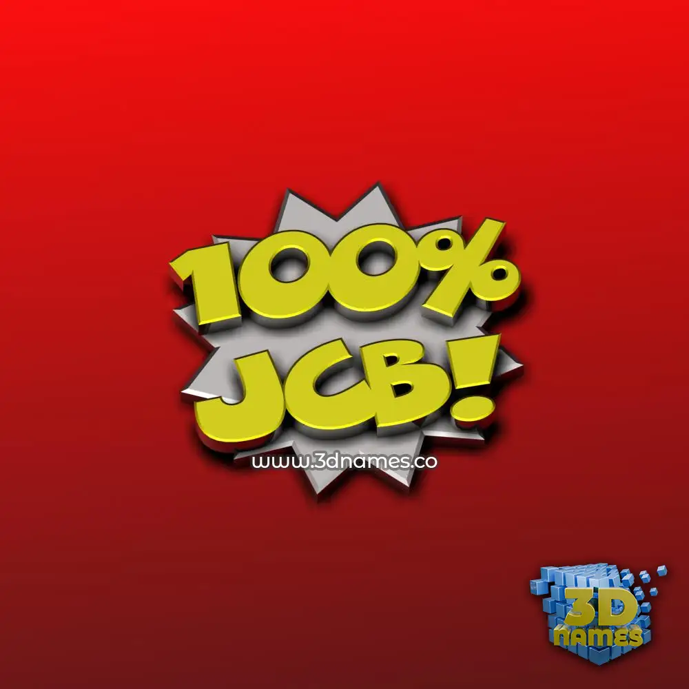 jcb in 100 Percent style - 3D name wallpaper