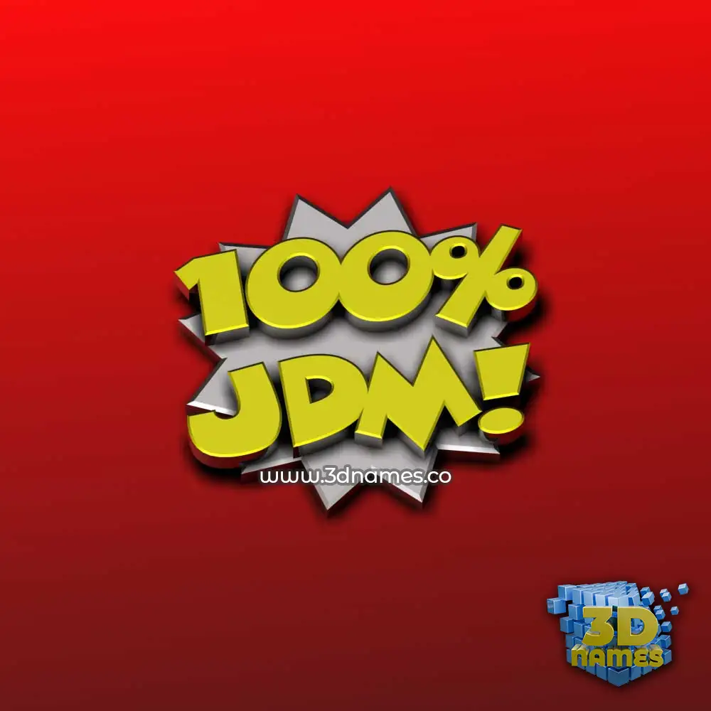 jdm in 100 Percent style - 3D name wallpaper
