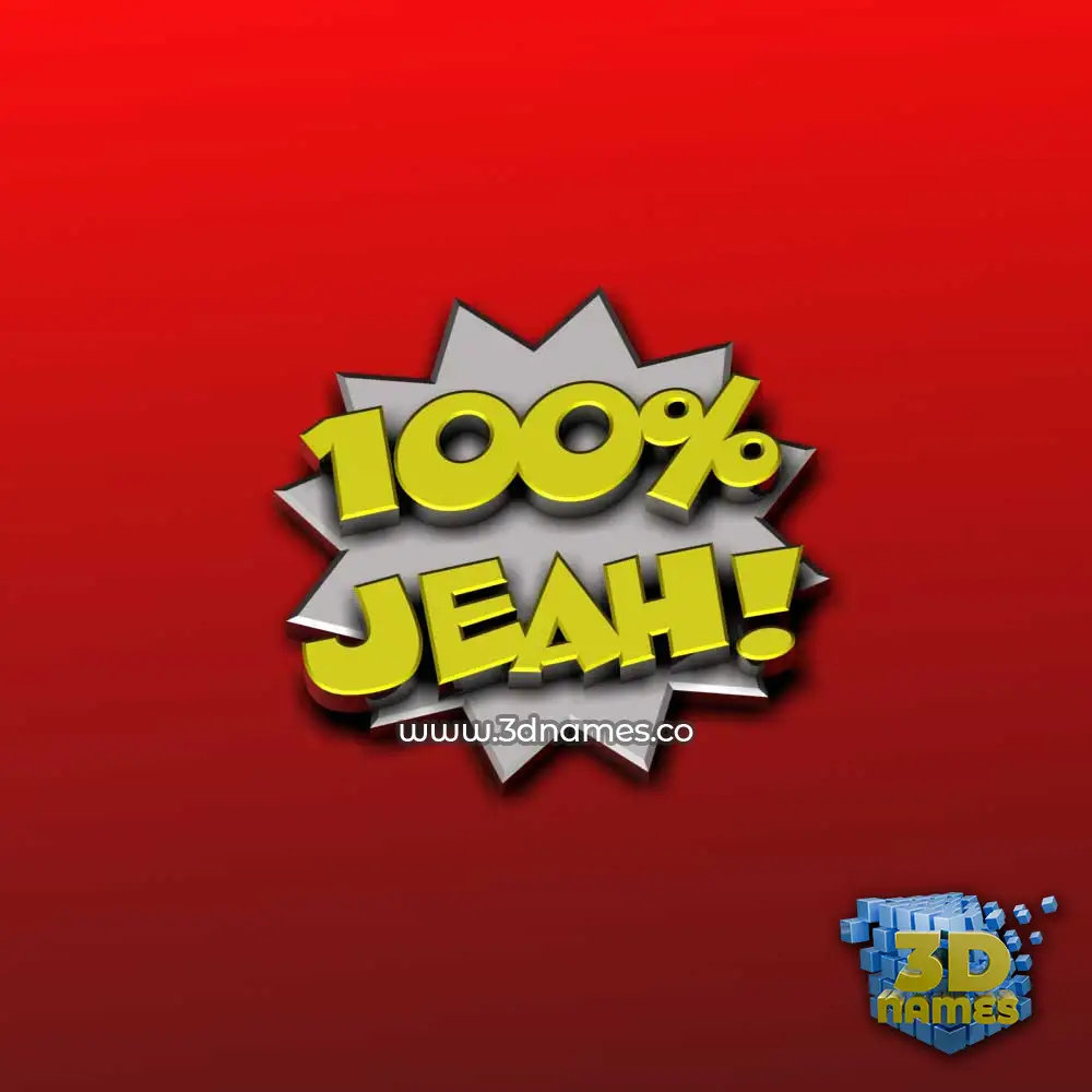 jeah in 100 Percent style - 3D name wallpaper