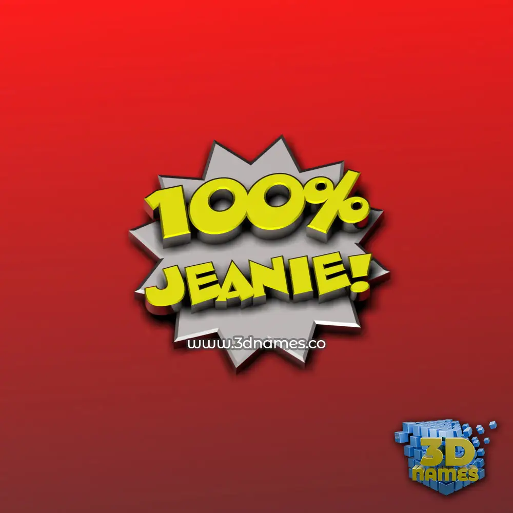 jeanie in 100 Percent style - 3D name wallpaper