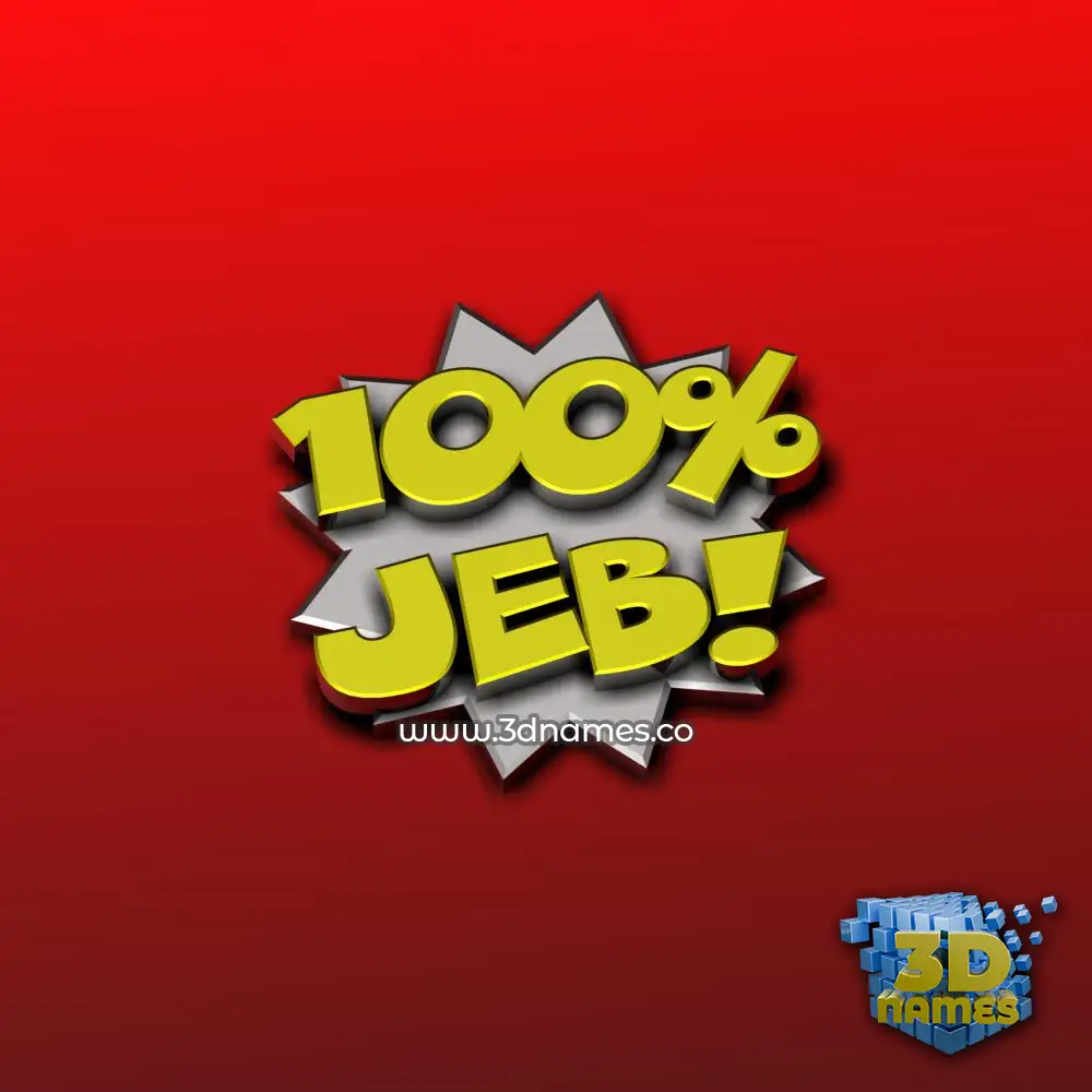 jeb in 100 Percent style - 3D name wallpaper