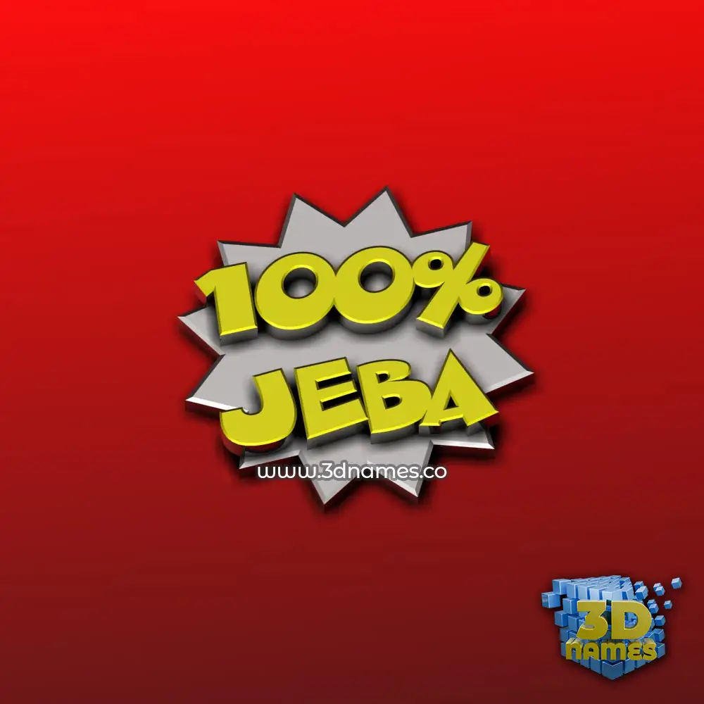 jeba in 100 Percent style - 3D name wallpaper