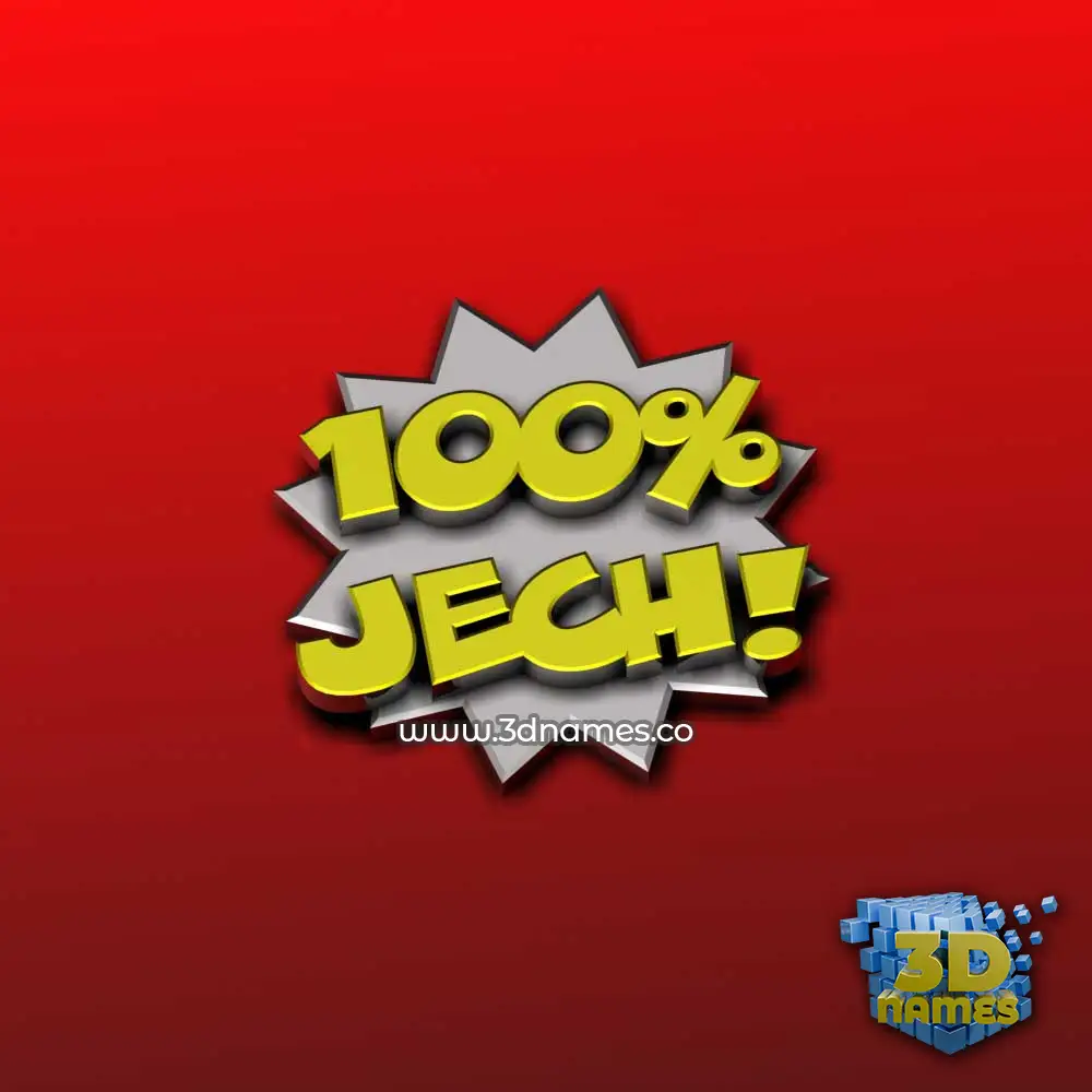 jech in 100 Percent style - 3D name wallpaper