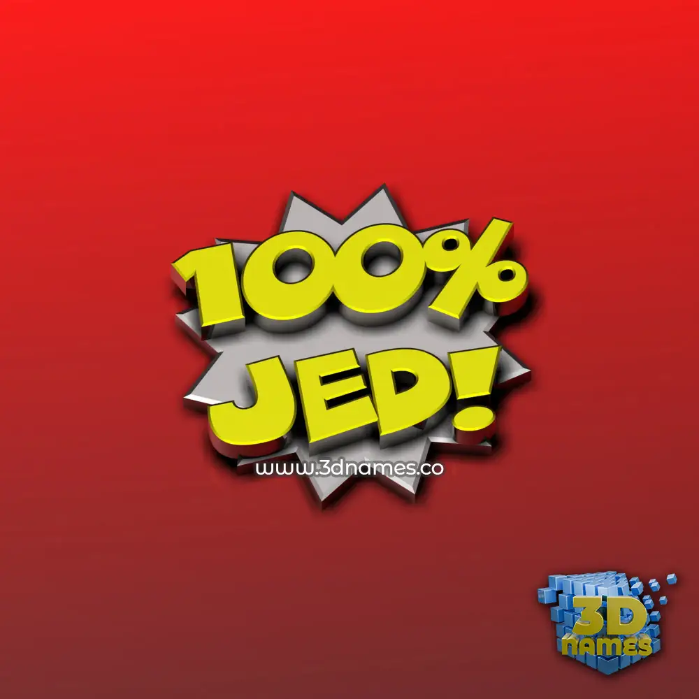 jed in 100 Percent style - 3D name wallpaper