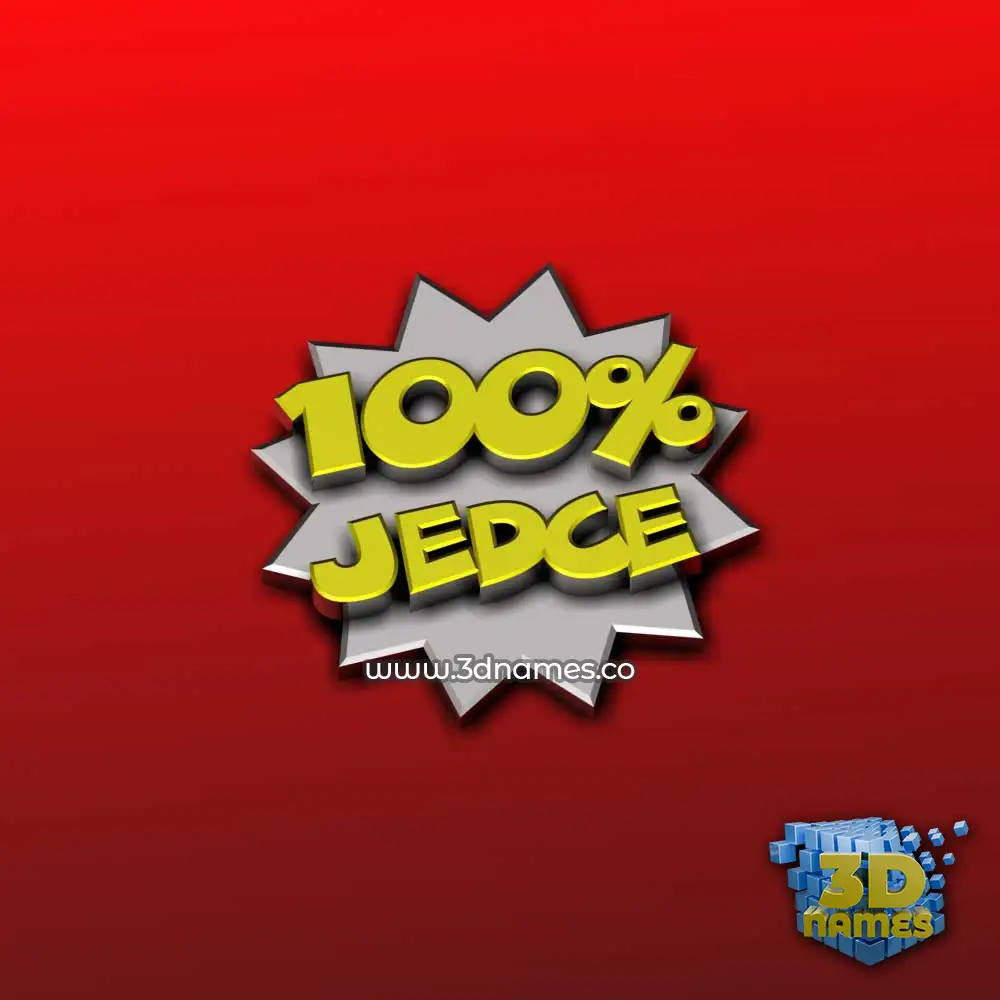 jedce in 100 Percent style - 3D name wallpaper