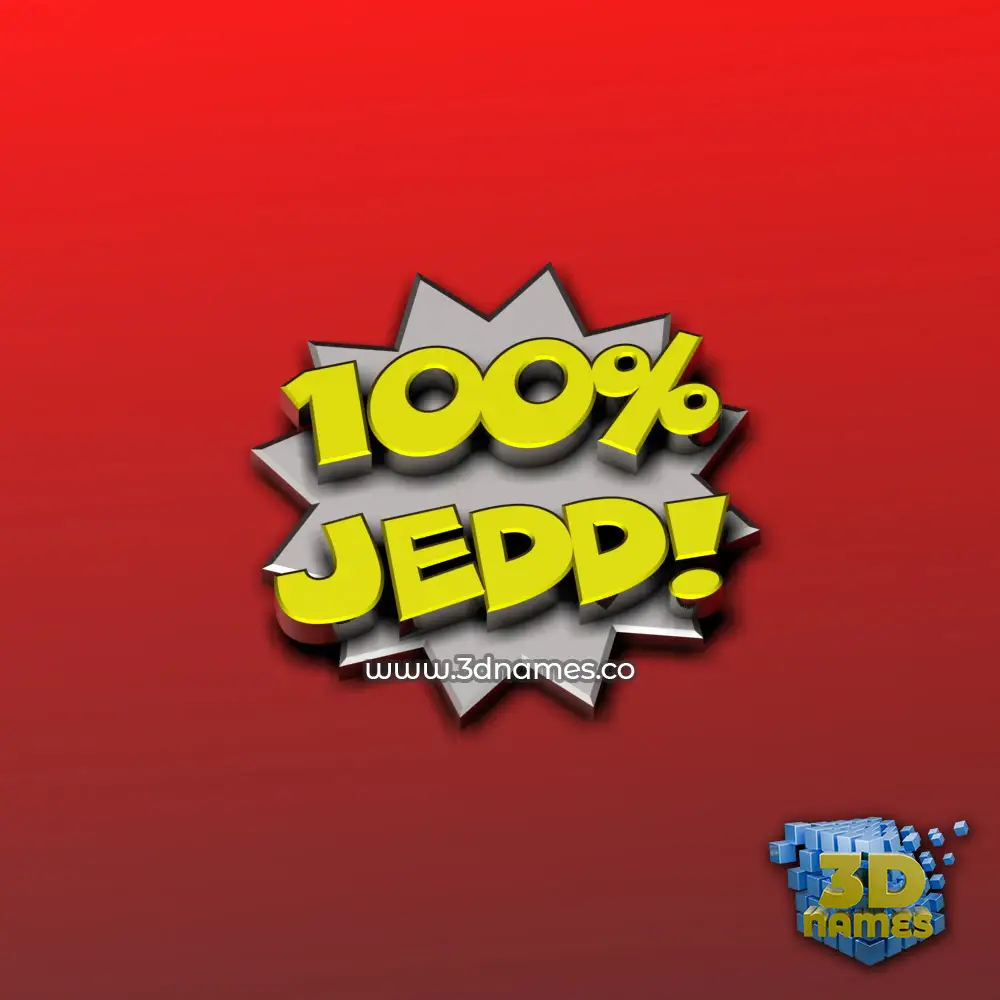 jedd in 100 Percent style - 3D name wallpaper