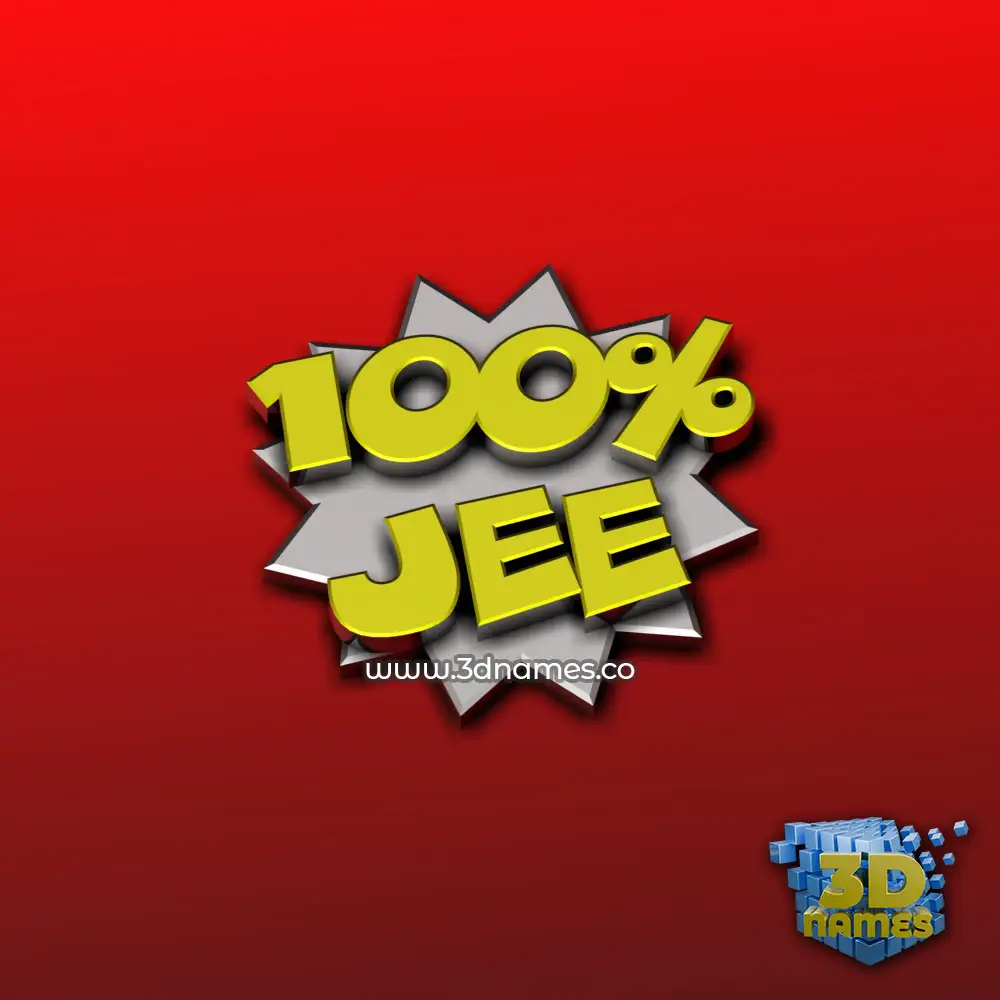 jee in 100 Percent style - 3D name wallpaper