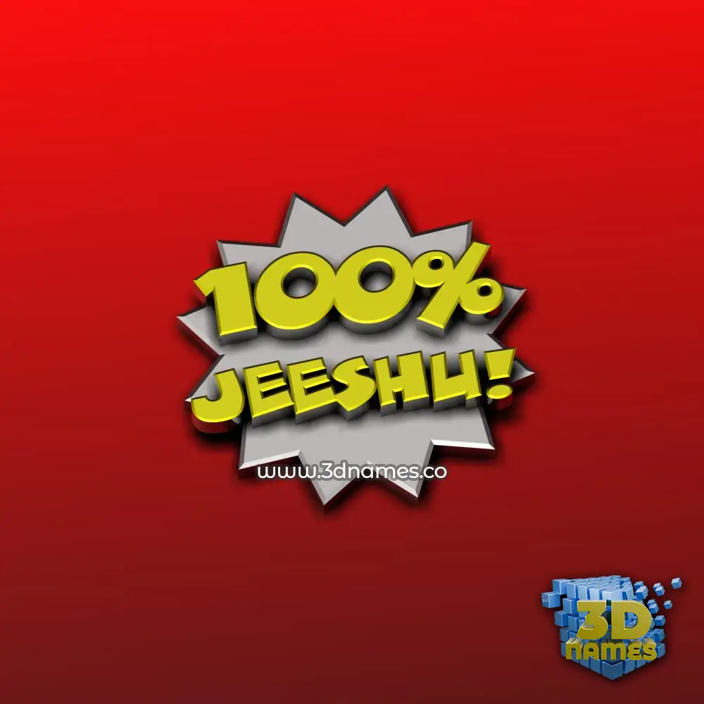 jeeshu in 100 Percent style - 3D name wallpaper