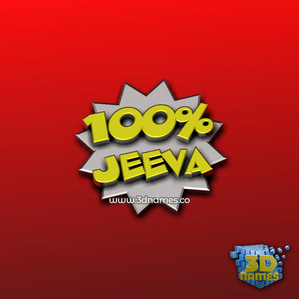 jeeva in 100 Percent style - 3D name wallpaper