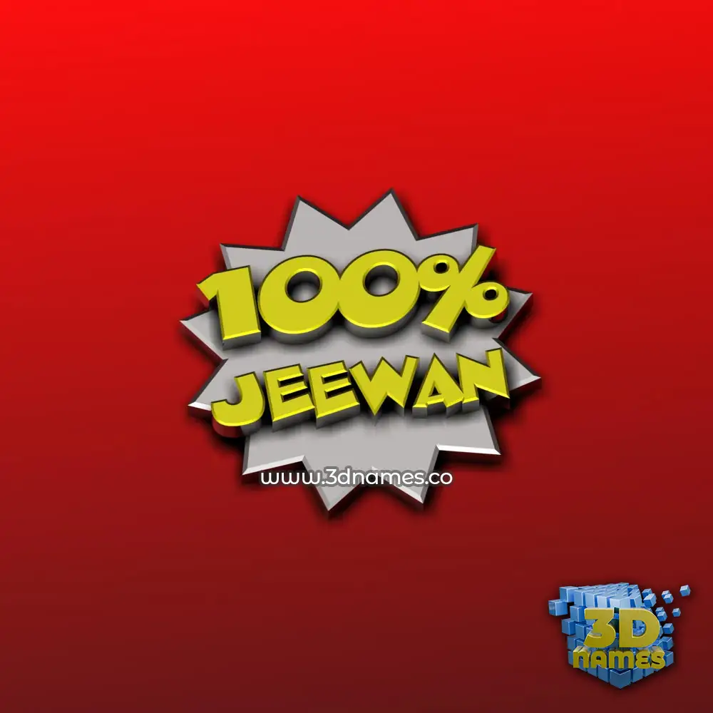 jeewan in 100 Percent style - 3D name wallpaper