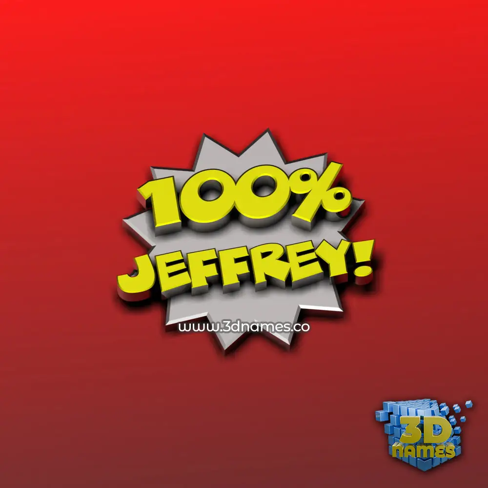 jeffrey in 100 Percent style - 3D name wallpaper