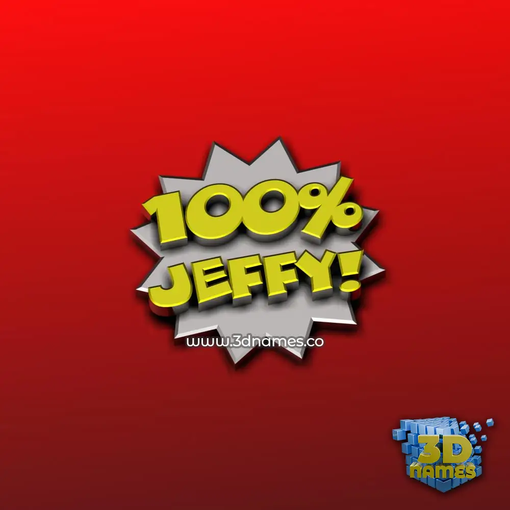 jeffy in 100 Percent style - 3D name wallpaper