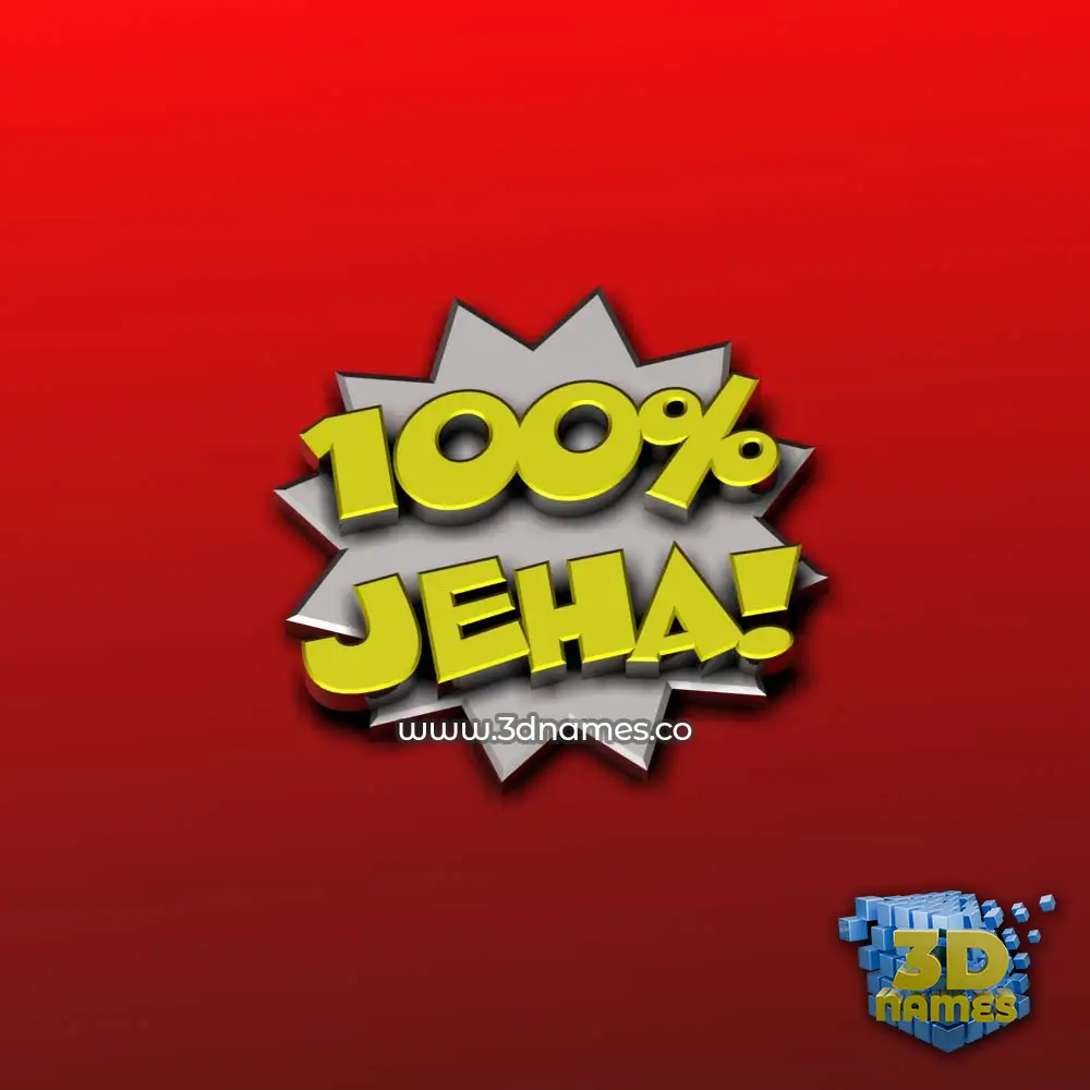 jeha in 100 Percent style - 3D name wallpaper