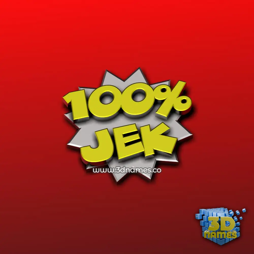 jek in 100 Percent style - 3D name wallpaper