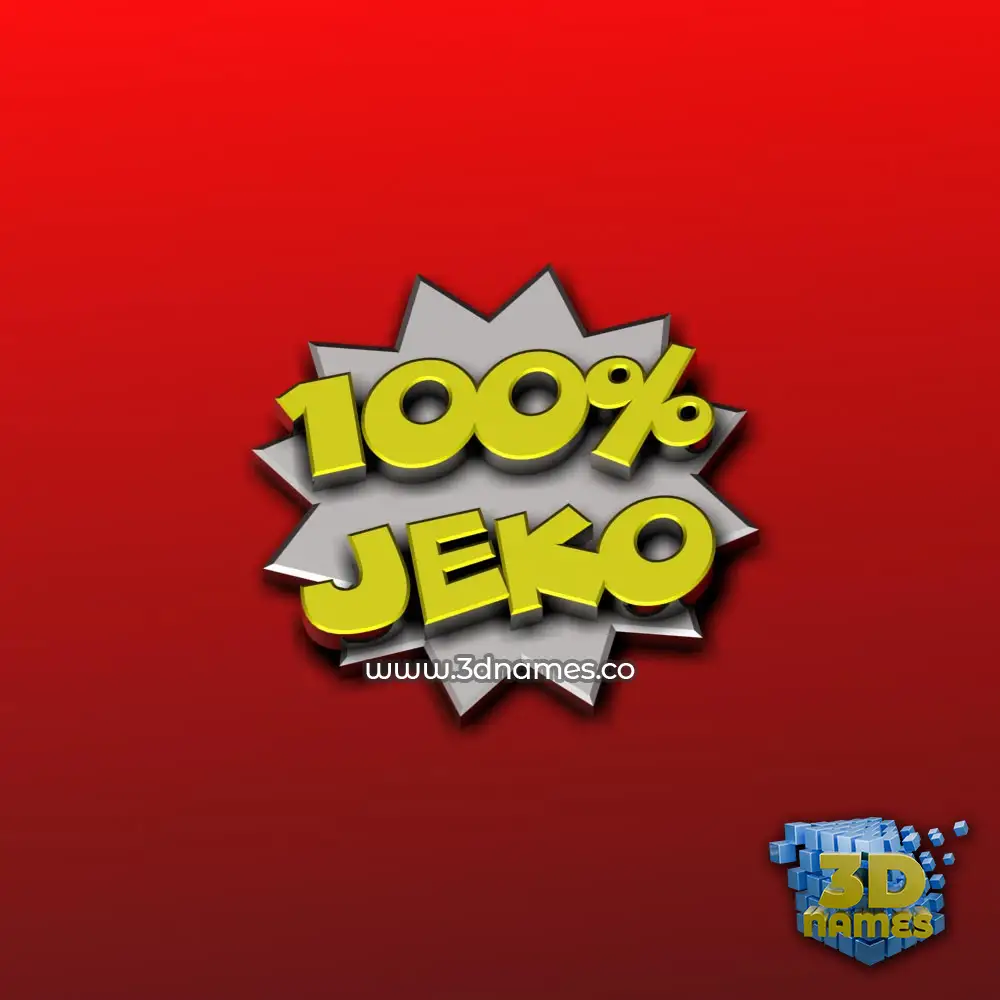 jeko in 100 Percent style - 3D name wallpaper