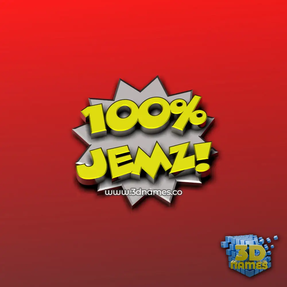 jemz in 100 Percent style - 3D name wallpaper