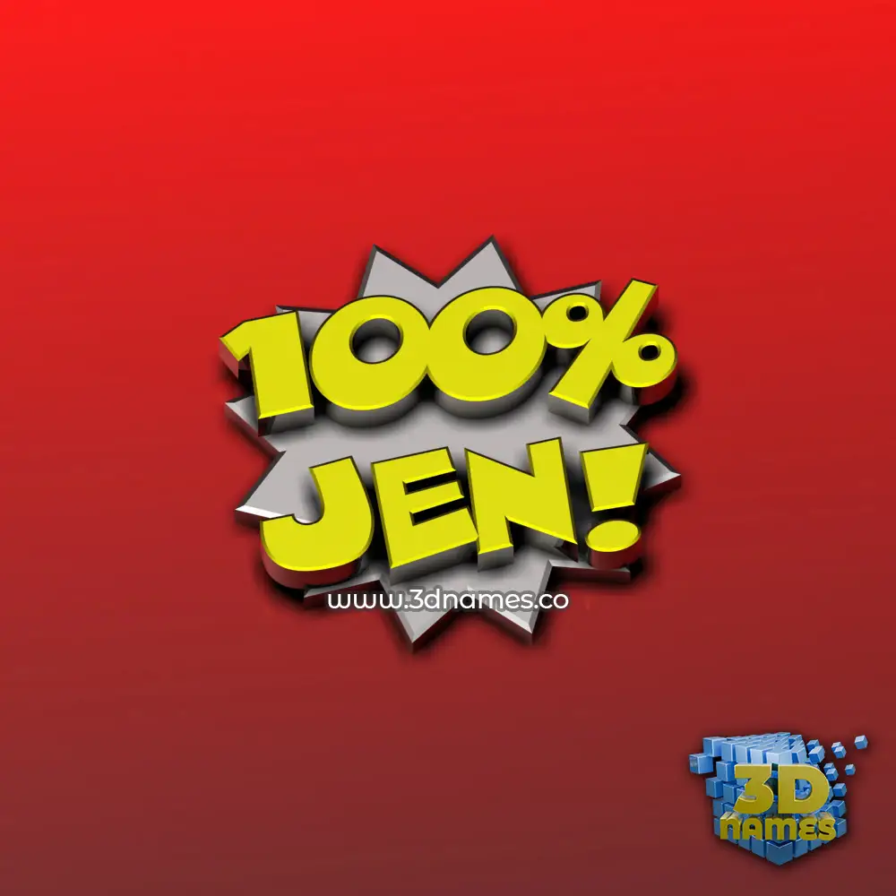 jen in 100 Percent style - 3D name wallpaper
