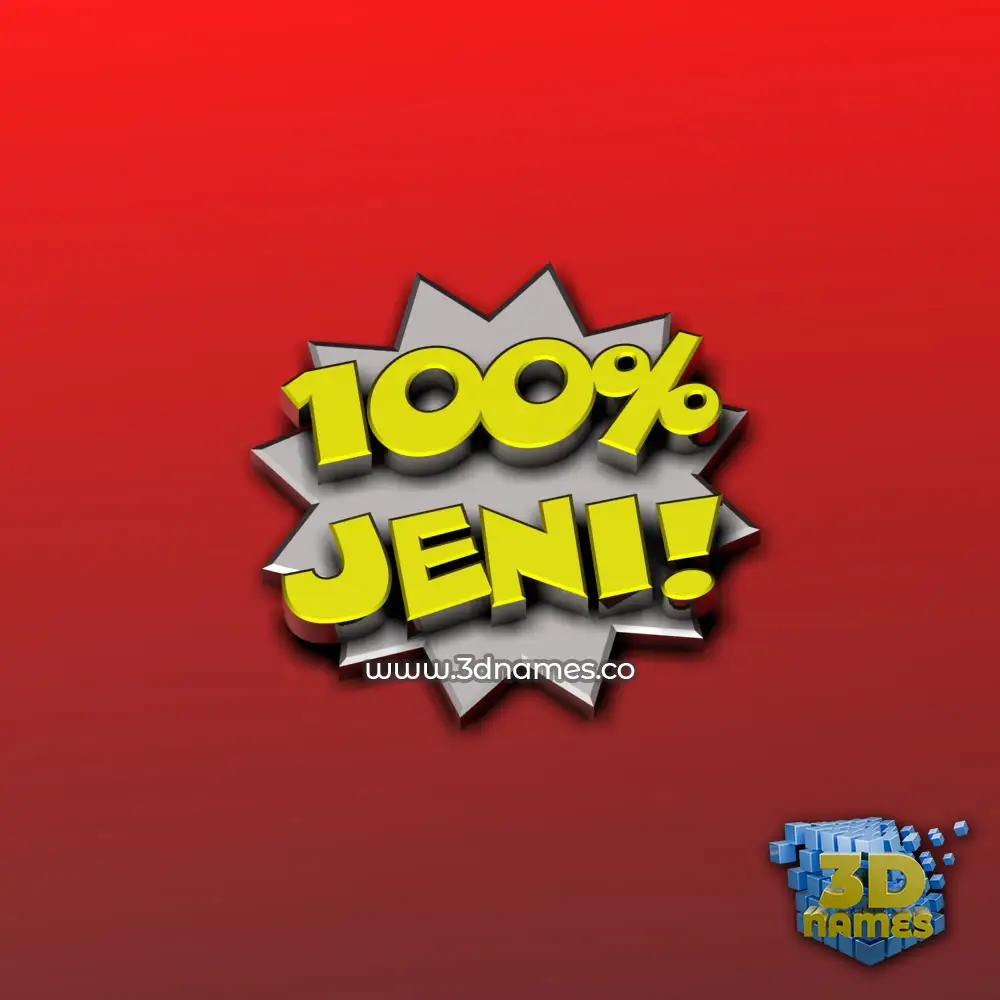jeni in 100 Percent style - 3D name wallpaper