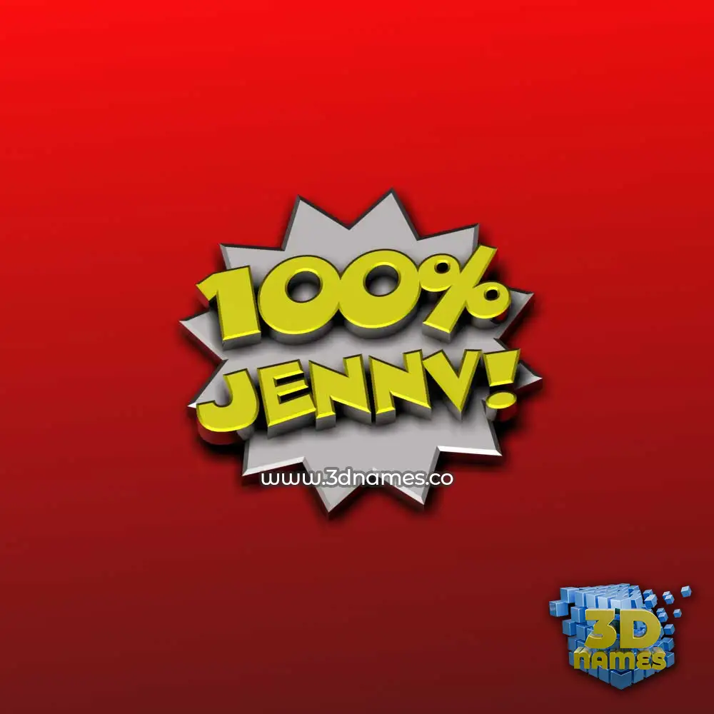 jennv in 100 Percent style - 3D name wallpaper