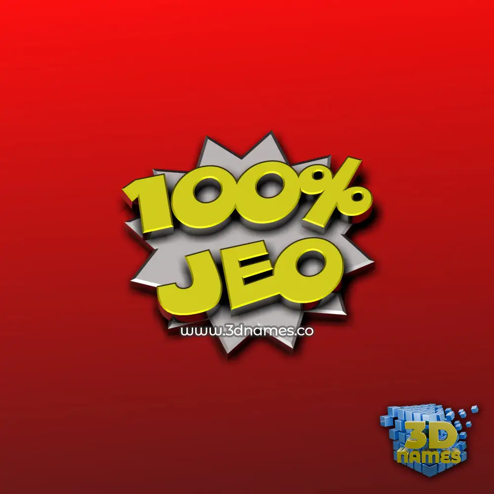 jeo in 100 Percent style - 3D name wallpaper