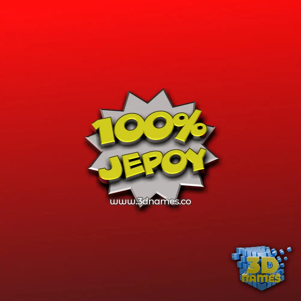 jepoy in 100 Percent style - 3D name wallpaper